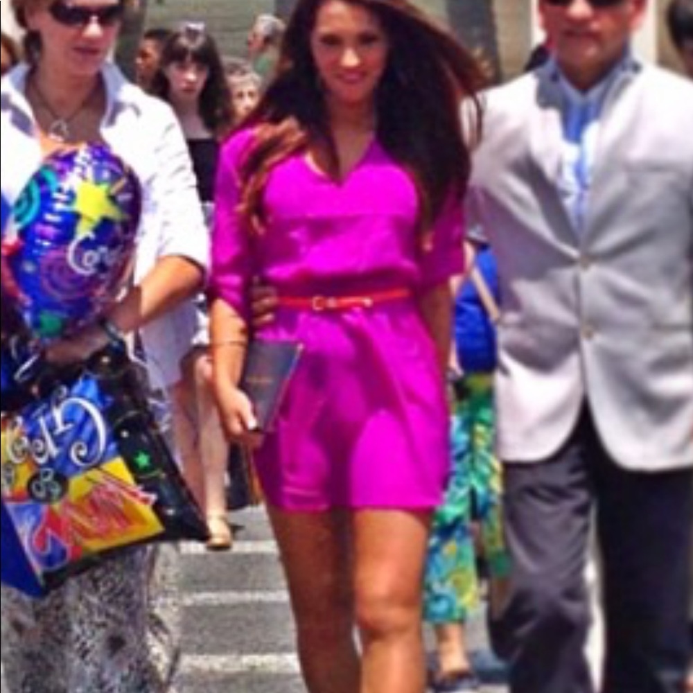 Fuchsia button down dress